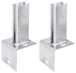 GAH-Alberts 663674 685690 Lot de 2 supports de poteau pour poteaux de clôture à double fil Galvanisé à chaud 60 x 40 mm