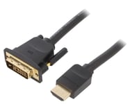 Cable DVI-D -18-1- prise male HDMI prise male Full HD 3m - Noir