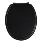 Premier Housewares 1604093 Toilet Seat Black Toilet Seats Soft Close Zinc Toilet Seat Fittings Alloy Toilet Seats - Black 45 X 36 X 7 Cm