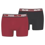 Boxers Puma  MEN DUAL LOGO BOXER 2P - BURGUNDY - L