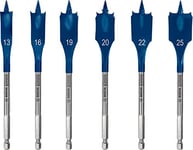 Bosch 6x EXPERT Self Cut Speed Spade Drill Bit Set (for Softwood, Particleboard, Ø 13-25 mm, Professional Accessory Rotary Drill/Drivers)