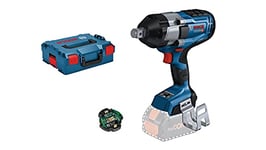 Bosch Professional BITURBO cordless impact wrench GDS 18V-1050 HC (tightening torque 1,050 Nm, breakaway torque 1,700 Nm, incl. connectivity module, without batteries and charger, in L-BOXX 136), Blue, solo