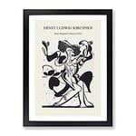 Mary Wigmans Dance By Ernst Ludwig Kirchner Exhibition Museum Painting Framed Wall Art Print, Ready to Hang Picture for Living Room Bedroom Home Office Décor, Black A2 (64 x 46 cm)