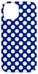 iPhone 14 White Dots on Dark Blue Pattern Polka Dot Case