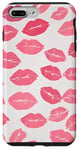 Coque pour iPhone 7 Plus/8 Plus Rouge à lèvres Coquette rose pour femmes et filles Kiss Kisses Lips