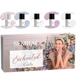 Semilac xLaeta Enchanted Kit de vernis à ongles UV pour nail art, top coat, vernis UV