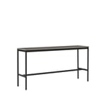 Muuto - Base High Table - 190 x 50 cm, Skiva - Svart linoleum - Plywoodkant, Underrede - Svart, Höjd - 95 cm - Barbord - Mika Tolvanen - Svart - Metall/Tre/Plast