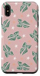 iPhone XS Max Aesthetic Green Bow On Light Pink Coquette Pink Christmas Case