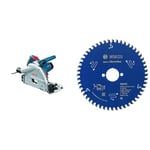 Bosch Professional scie plongeante GKT 55 GCE (1 400 W, avec lame Best for Wood, diamètre de lame 165 mm) + Lame de scie circulaire expert for aluminium 165 x 30 x 2,6 mm 52