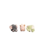 Set of soft toys Crochetts Green Elephant Pig 3 Pieces