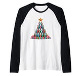 Christmas Tree Barber Clippers Hairdressing Hairstylist Raglan Baseball Tee