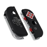 eXtremeRate Coque de Remplacement avec Bouton pour nintnedo Switch Joycon (Version D-Pad), Coque avec Motif Bouton Customisé pour nintnedo Switch & OLED Joycon, NES Classique