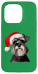 iPhone 15 Pro Miniature Schnauzer With Santa Hat Christmas Xmas Dog Owner Case