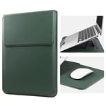 HoYiXi 13 Inch Laptop Sleeve Case PU Leather Bag Compatible with MacBook Air 13 M1 M2 2022-2018 / MacBook Pro 13 M2 2022-2016 / Surface Pro 8 2021 / Surface Go 3 2021, Sleeve Pouch with Stand Green