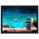 Forbidden Planet Space Stars Sci Fi USA A4 Artwork Framed Wall Art Print