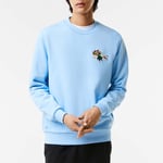 Lacoste Mens Holiday Badge Organic Cotton Sweatshirt in Blue material_cotton - Size X-Large