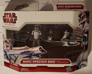 STAR WARS CLONE WARS BARC SPEEDER BIKE + CLONE TROOPER FIGURE DIORAMA PACKAGE