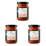 Mr Organic - Organic NAS Grilled Pepper Pesto 130g - Non GMO & Preservative Free - Gluten Free & Vegan - No Added Sugar - Pack of 3