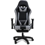 Swanew - Chaise de jeu Chaise Gaming Ergonomique Fauteuil Gamer Chaise de bureau chaise gamer Racing Chaise pivotante Réglable Noir/Gris