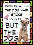 Shawprint Border Terrier Dog Fridge Magnet 100mm x 75mm HOME IS WHERE THE DOG HAIR STICKS TO EVERYTHING BUT THE DOG Novelty Gift