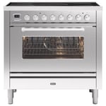 Ilve PI096WE3SS 90cm Roma Induction Single Oven Range Cooker In Stainless Steel