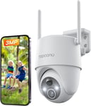 Topcony 2K 360° PTZ Battery Wireless Security Camera Outdoor Color Night Vision,