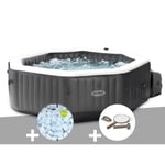 Spa gonflable Intex PureSpa Carbone octogonal Bulles et Jets 4 places