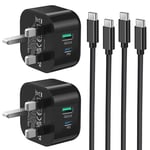 Samsung Charger Cable Fast Charge and Plug 2 Pack 25W Super Fast Charging for Galaxy S24/S23/S22/S21/S20 fe/A15/A14/A13/A23/A05S/A04S/A25/A33/A34/A35/A53/A54/A55/M35,USB Type C Phone Charger with Plug