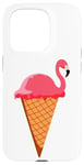 Coque pour iPhone 15 Pro Glace Gaufrier Boule de glace Flamant rose