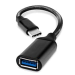 PH26? Câble Adaptateur USB-C vers USB-A OTG compatible Blackview BV9300 Pro - USB C Mâle vers USB A Femelle Nylon Tressé Aluminium