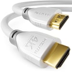 Cable Hdmi 3,0M 4K@60Hz 2K@165Hz Avec Arc Ethernet Uhd Hdr 3D 18Gbps Cable Hdmi Pour Barre De Son Televiseur Blu-Ray Beamer Ordinateur Portable Tv Ps4 Ps5 Console Pcmoniteur-Blanc Gris