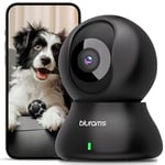 blurams Pet Camera 2K, Indoor Camera, Dog Camera, 360° Home Security Camera, Night Vision, Motion Tracking, 2-Way Talk, Cloud&SD, APP Control, Works with Alexa