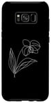 Coque pour Galaxy S8+ Dessin artistique à une ligne feuille d'orchidée