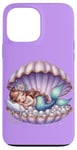 Coque pour iPhone 13 Pro Max Sirène Lilas Violet Sleepy Coquillage Sous L'eau