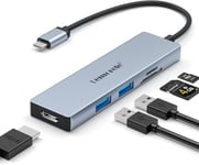 USB C, Station d'accueil USB C, Adaptateur USB C Multiport 5 en 1 avec 4K HDMI, 2 USB, Lecteur SD/TF pour Steam Deck/Switch, MacBook Pro/Air, ChromeBook, PC Tablette Type-C,etc