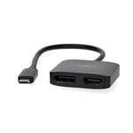 Nedis USB-C™ Adapter | USB 3.2 Gen 1 | USB-C™ Hann | DisplayPort Hun / HDMI™ Output | 8K@30Hz | 0.20 m | Rund | Nikkel belagt | Sort | Boks