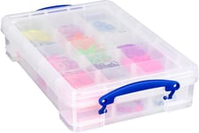 4L Clear Plastic Storage Box with 2 Hobby Trays - Ideal for Organizing Crafts