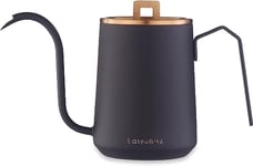 Easyworkz Gooseneck Pour Over Coffee Kettle 600ml Stainless Steel Hand Drip Coffee Pot with Long Narrow Spout,Rose Gold Black