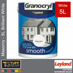 Granocryl Smooth Masonry Paint Exterior Brickwork Concrete.. Brilliant White 5L