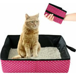 Litière pour Chat Pliable, Litière de Voyage Portable pour Chat, Pliable Bac à Litière Imperméable, Nettoyer Toilette pour Chat Domicile et