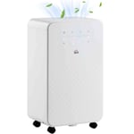 HOMCOM 10L/Day 2L Dehumidifier And Air Filter, 24H Timer For Home Laundry