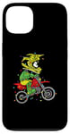 Coque pour iPhone 13 Moto cross de Noël avec lumières de Noël Dirt Bike