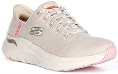 Skechers Arch Fit Lace Up Good Energy Knit Vegan Womens Trainer Beige UK 3 - 8