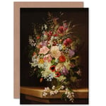 Painting Still Life Dietrich Flowers Greetings Card Plus Envelope Blank inside