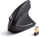 Souris Ergonomique Verticale USB Sans Fil 2.4G avec 3 Niveaux DPI ajustables 800/1200/1600 et 5 Contrôles Latéraux.[I1]