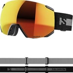 SALOMON Radium Multilayer Masque de Ski Unisexe, Champ de Vision Élargi, Idéal pour le Ski et le Snowboard, Noir, Taille Unique