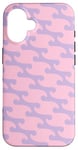 Coque pour iPhone 16 Pink Pastel Purple Curls Wavy Curves Connect Playful Pattern