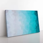 Big Box Art Treasure Island Beach in Fiji in Abstract Canvas Wall Art Print Ready to Hang Picture, 76 x 50 cm (30 x 20 Inch), Turquoise, Grey, Blue, Turquoise, Teal