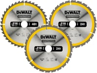 Set de 3 lames de scie circulaire-disque tranchant 40 dents-outillage résistant aux clous et durable-spécial construction et pour une utilisation professionnelle-DT1962-QZ.[W135]