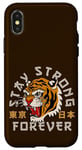 Coque pour iPhone X/XS Stay Strong Forever Cool Wild Tiger Graphic Cool Designs